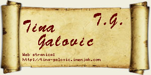 Tina Galović vizit kartica